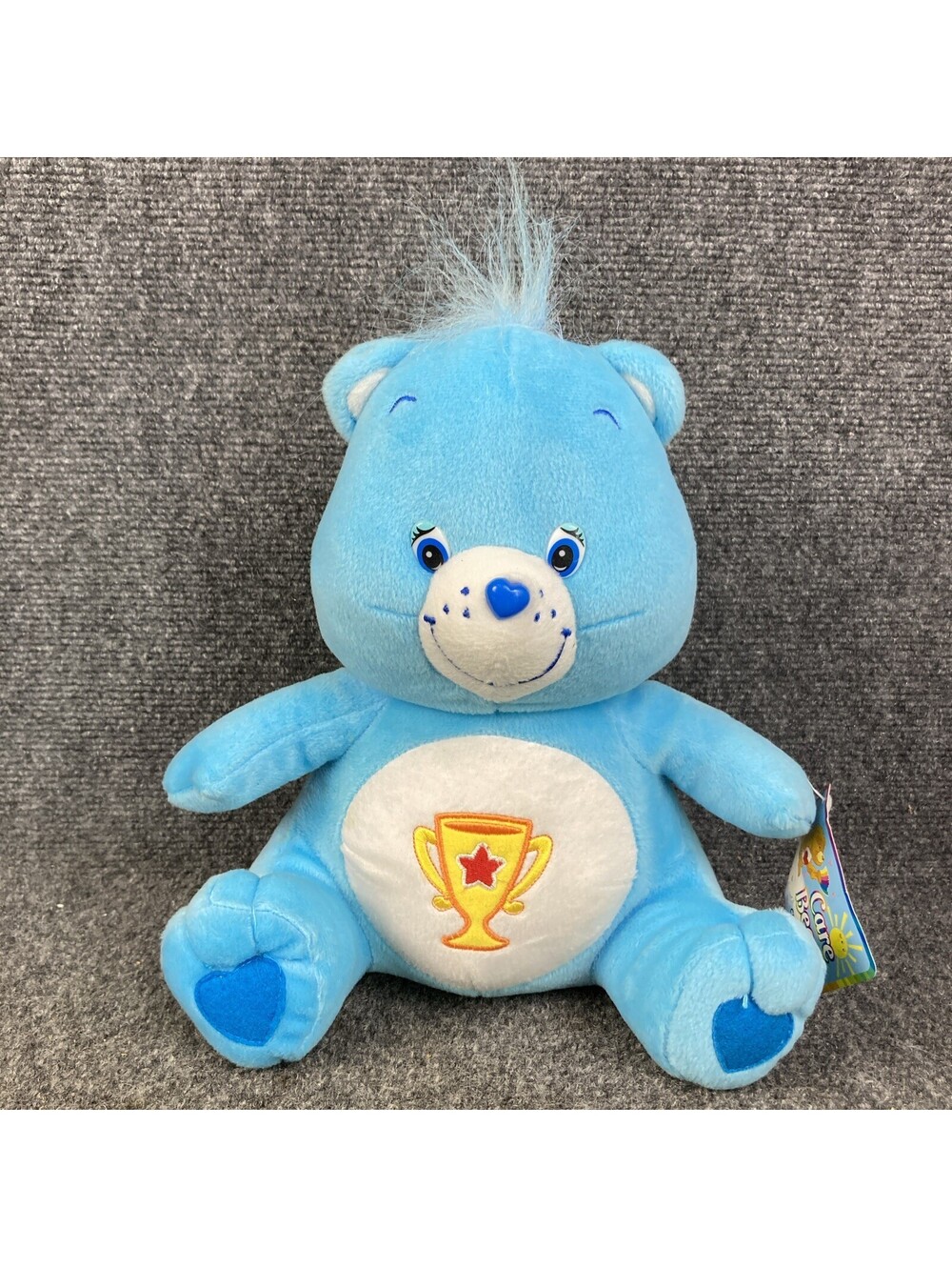 Vtg '04Nanco Care Bears Champ 11" Blue Trophy Teddy Champion Cup Bear Plush NWT